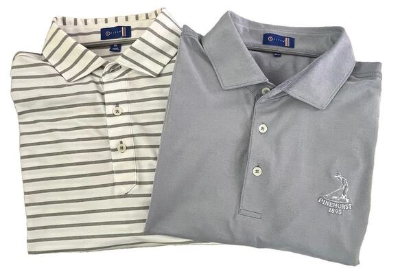 Stitch Other - Stitch Vintage Lot Of 2 Polo Shirts Men’s M/L Gray Stripe Golf Stretch